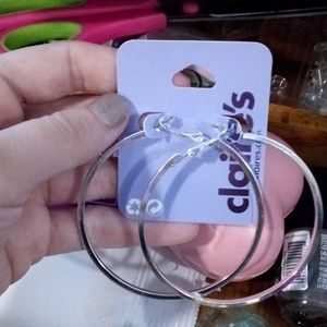 Claire's silver hoops